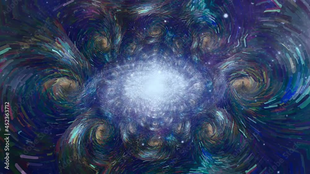 Vivid Universe. Galaxy and moving fractal