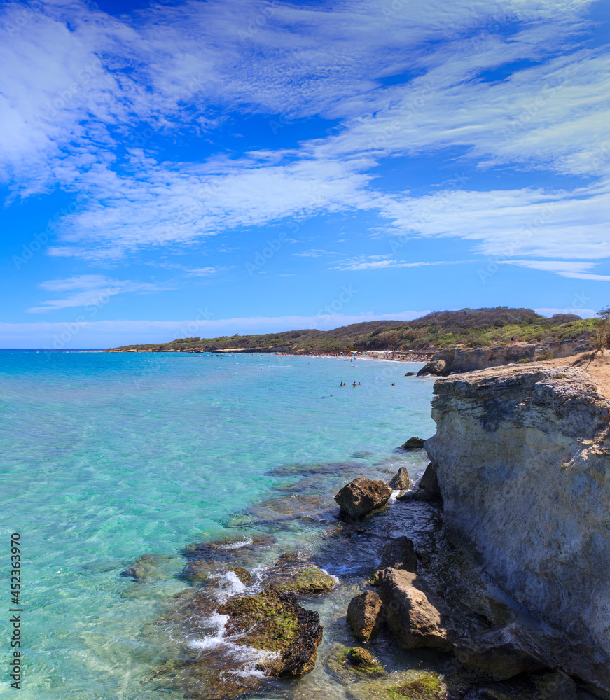 Protected oasis of the lakes Alimini: Turkish Bay  (or Baia dei Turchi). Just a few kilometres north of Otranto, this coast of Apulia is one of the most important ecosystems in Salento (Italy).