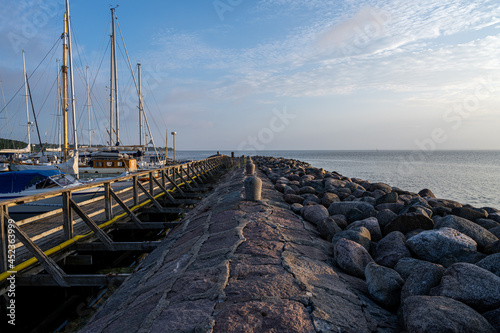 A Baltic Sea marina in the twilight. Picture from the Swedish island of Oland