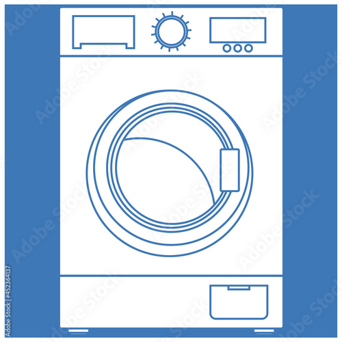 Washing machine vector. Silhouette for decoration.