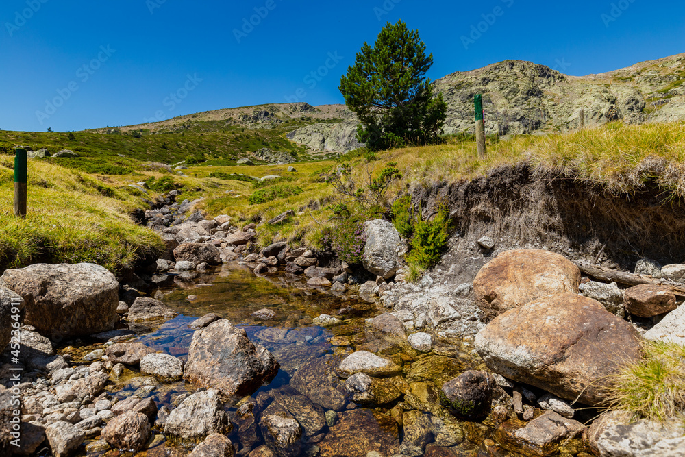 A fresh water stream from the  Peñalara mountains, the northern Mountain range of Madrid. Here you can taste pure water and refresh yourself during a hike in the hills