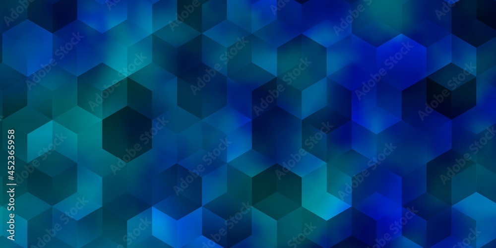 Obraz premium Light BLUE vector texture with colorful hexagons.