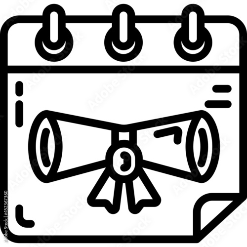 graduation event line icon