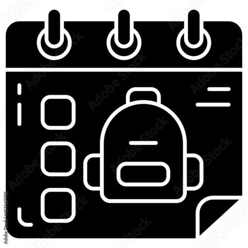 back to school solid icon