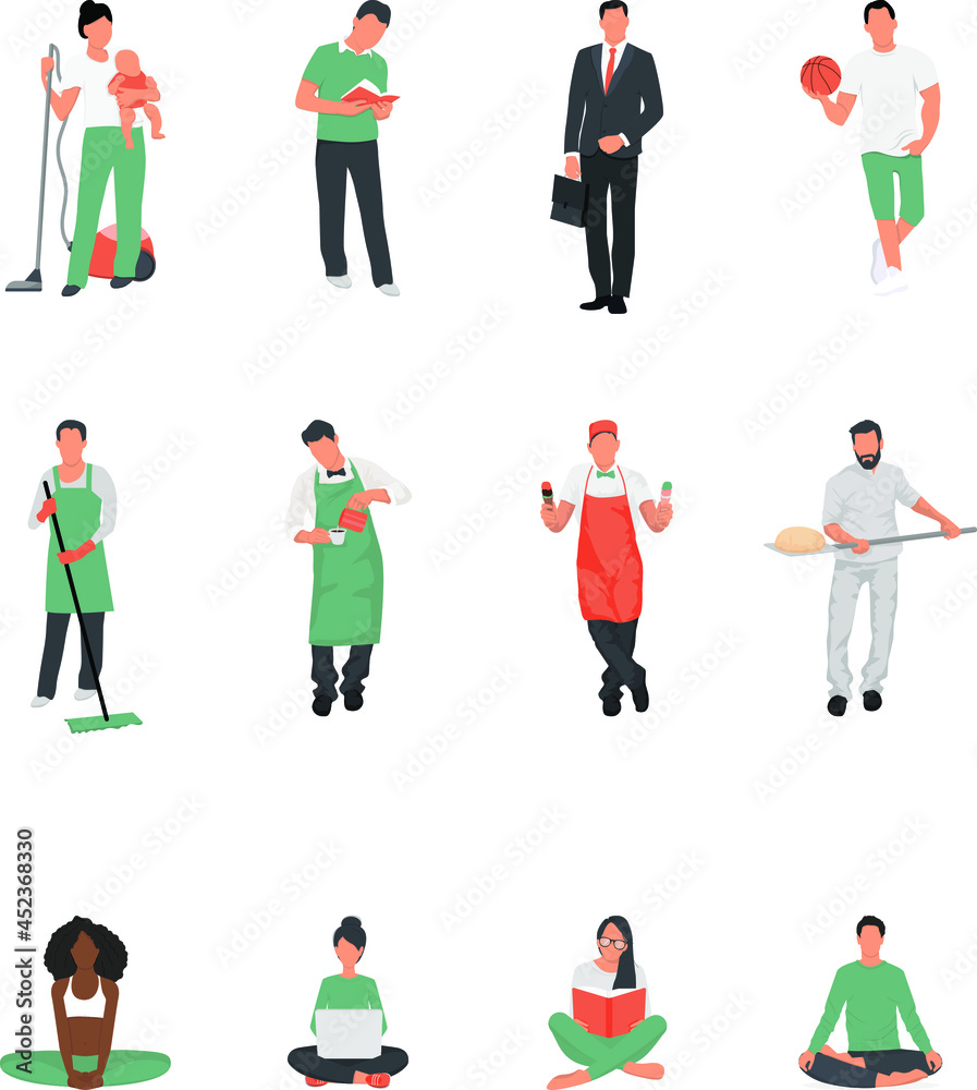 Profession Set vector. Group of people with different occupations.  Vector Illustration