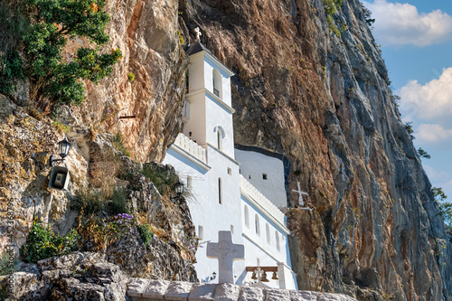 Ostrog orthodox monastery in Montenegro, Upper church on Holy Cross in the rocks. Founded in 17th century.
