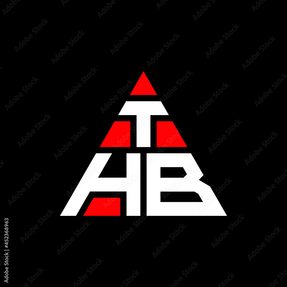 Thb Lettering THB triangle letter logo design with triangle shape. THB triangle logo ...