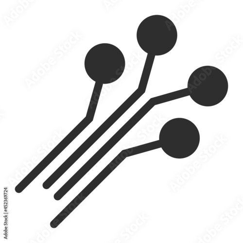 Circuit connectors icon with flat style. Isolated vector circuit connectors icon image on a white background.