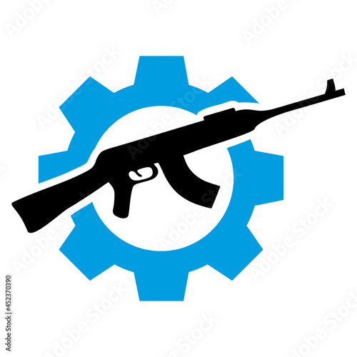 Weapon industry icon with flat style. Isolated vector weapon industry icon image on a white background.