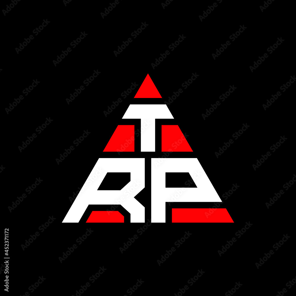 TRP triangle letter logo design with triangle shape. TRP triangle logo