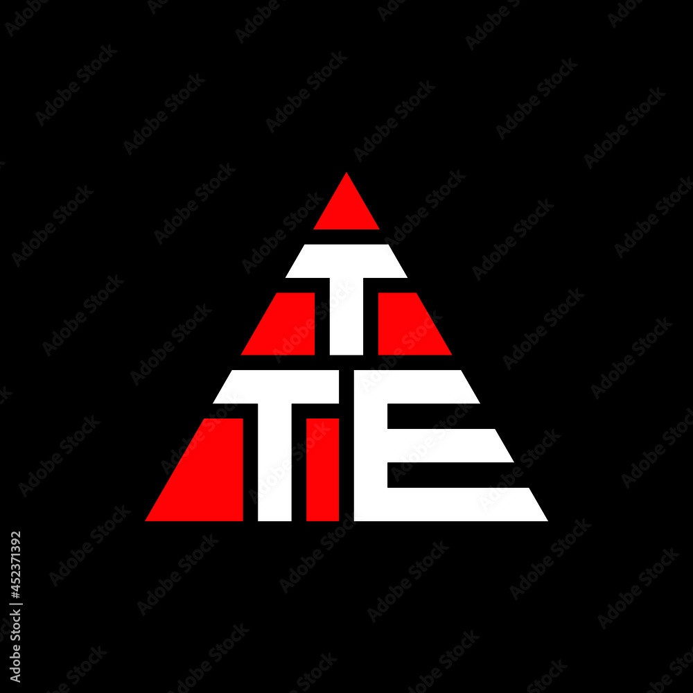 TTE triangle letter logo design with triangle shape. TTE triangle logo design monogram. TTE triangle vector logo template with red color. TTE triangular logo Simple, Elegant, and Luxurious Logo. TTE 