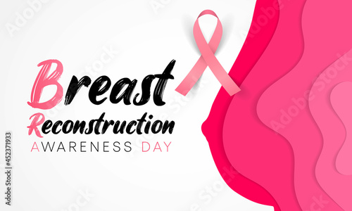 Breast Reconstruction awareness day is observed every year on the third Wednesday of October. it is the surgical process of rebuilding the shape and look of a breast. Vector illustration