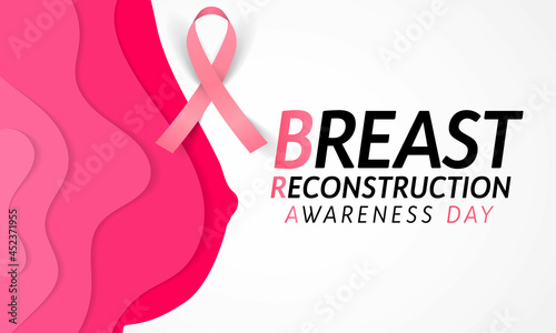Breast Reconstruction awareness day is observed every year on the third Wednesday of October. it is the surgical process of rebuilding the shape and look of a breast. Vector illustration