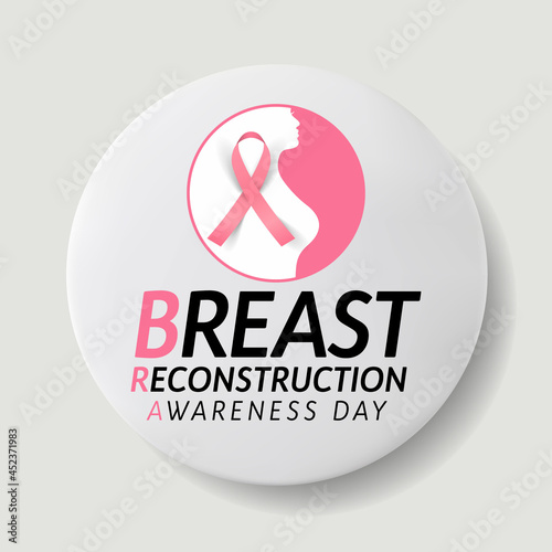 Breast Reconstruction awareness day is observed every year on the third Wednesday of October. it is the surgical process of rebuilding the shape and look of a breast. Vector illustration
