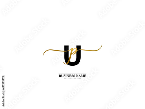 Letter UP Logo, creative up pu signature logo for wedding, fashion, apparel and clothing brand or any kind of business