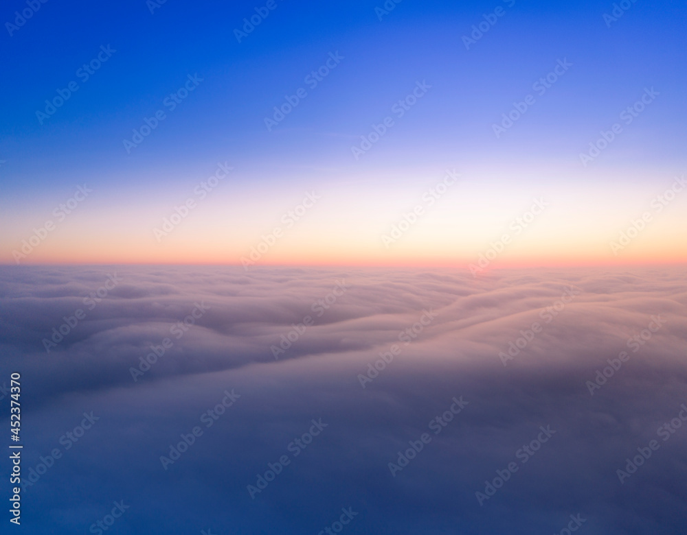 The sky above the clouds before dawn. The sky above the clouds before dawn.