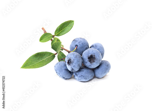 Bunch of blueberries isolated on white