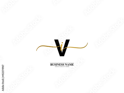 Letter VI Logo, creative vi iv signature logo for wedding, fashion, apparel and clothing brand or any kind of business
