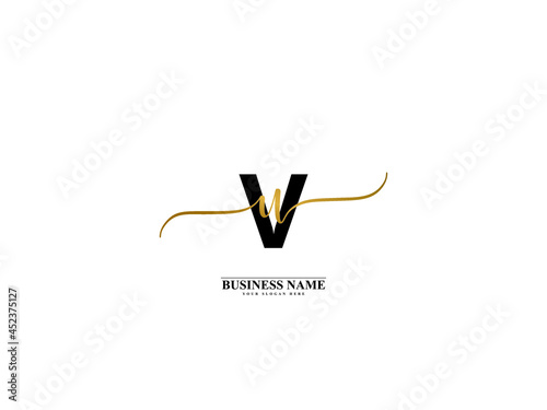 Letter VU Logo, creative vu uv signature logo for wedding, fashion, apparel and clothing brand or any kind of business