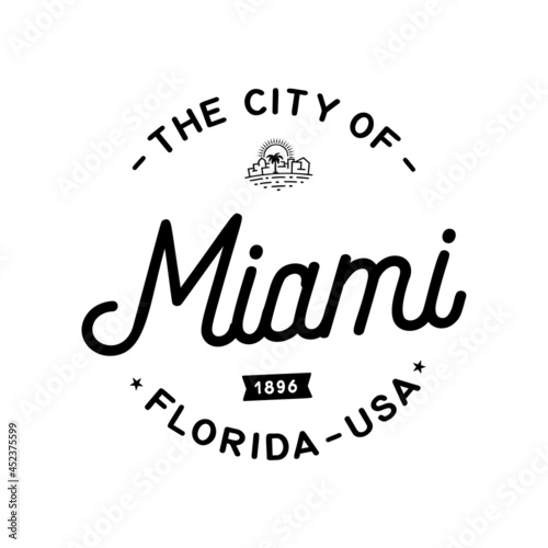 Miami logotype. Miami Florida vector design template. Vector and Illustration.
