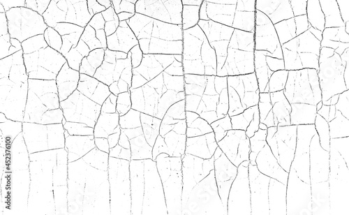Many chaotic cracks on the surface of the textured material.