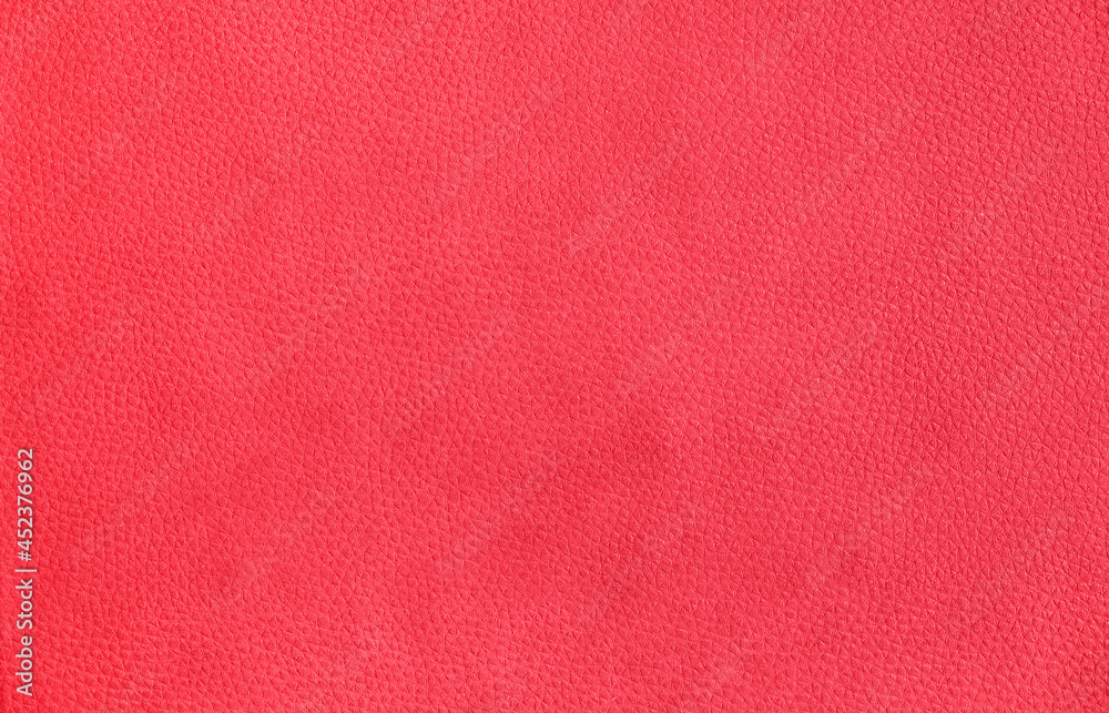 Fototapeta premium Red leather texture, vintage abstract background. Close-up.