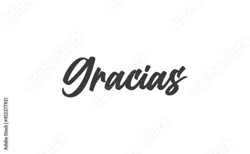 Gracias vector lettering. Thank you in Spanish. Phrase handwritten calligraphy.