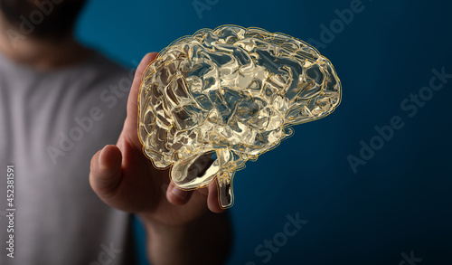 Human brain digital illustr...