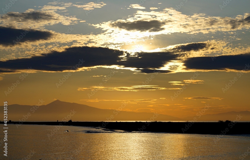 Sunset on the Adriatic coast in Greece, Halkidiki - Kassandra peninsula. Sunset on the Adriatic coast in Greece, Halkidiki - Kassandra peninsula.
