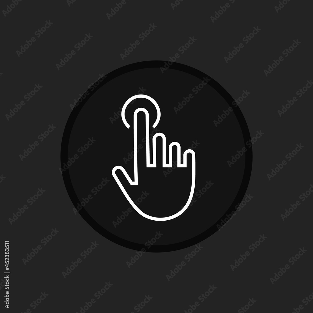 Black and White Pointer Icon. Minimalistic UI for Social Media. Vector illustration Black and White Pointer Icon. Minimalistic UI for Social Media. Vector illustration