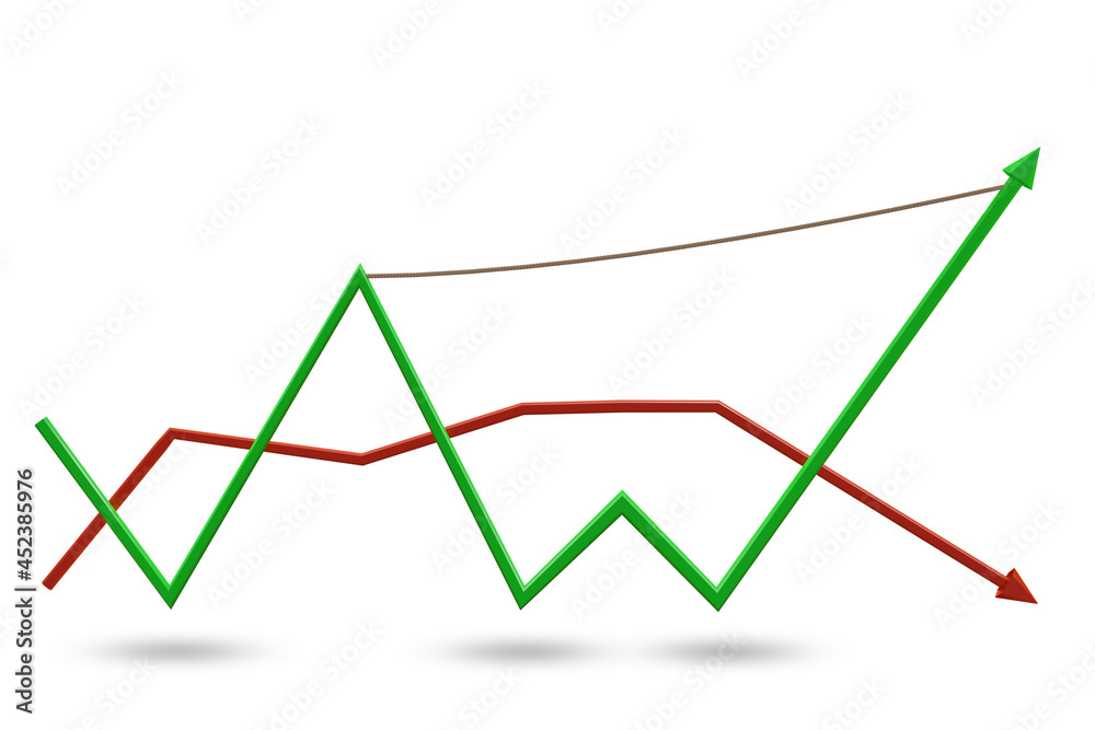 Concept of growth with chart diagram Concept of growth with chart diagram