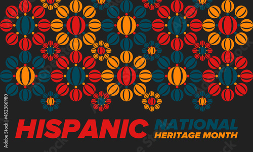 National Hispanic Heritage Month in September and October. Hispanic and Latino Americans culture. Celebrate annual in United States. Poster, card, banner and background. Vector illustration