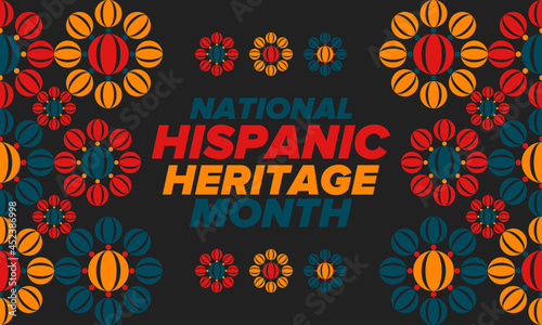 National Hispanic Heritage Month in September and October. Hispanic and Latino Americans culture. Celebrate annual in United States. Poster, card, banner and background. Vector illustration