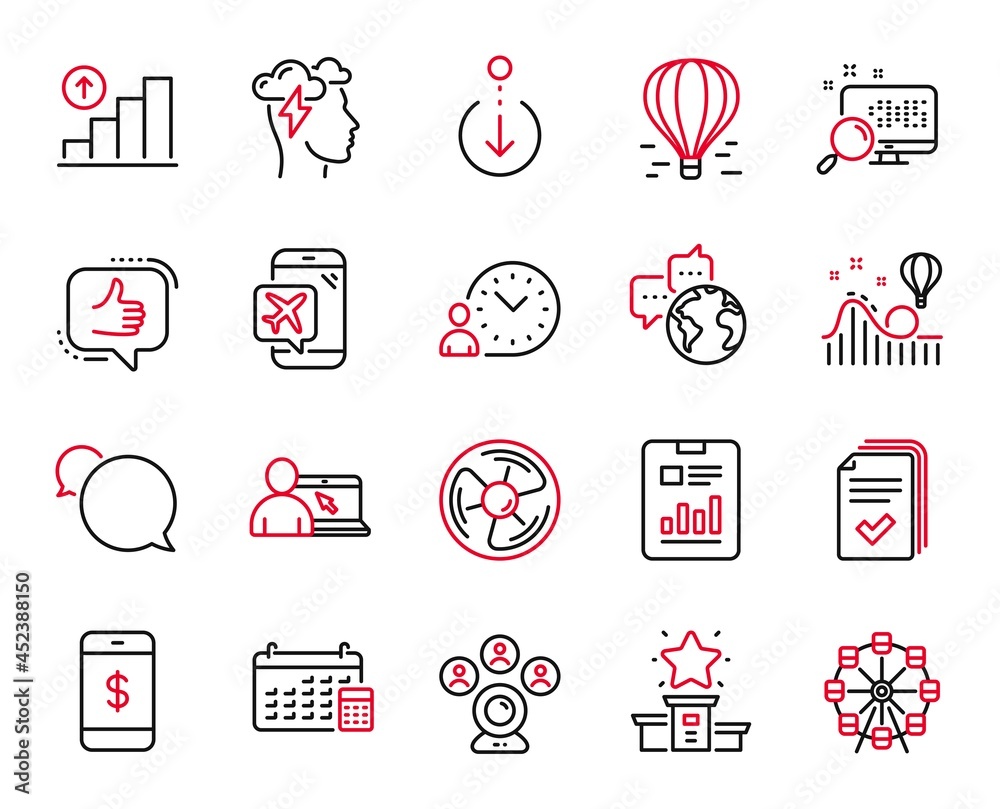 Vector Set of Technology icons related to Handout, Time management and ...