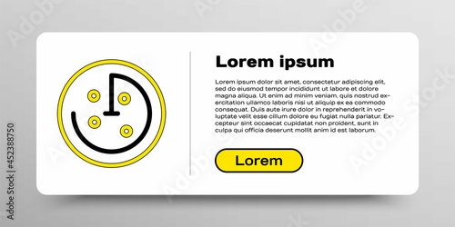 Line Radar with targets on monitor in searching icon isolated on white background. Search system. Navy sonar. Colorful outline concept. Vector