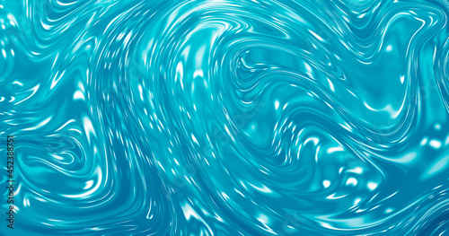 Abstract blue background. Glossy fluid art. Water texture. 3d rendering.