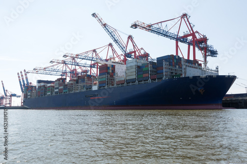 cargo ship in the port of Hamburg