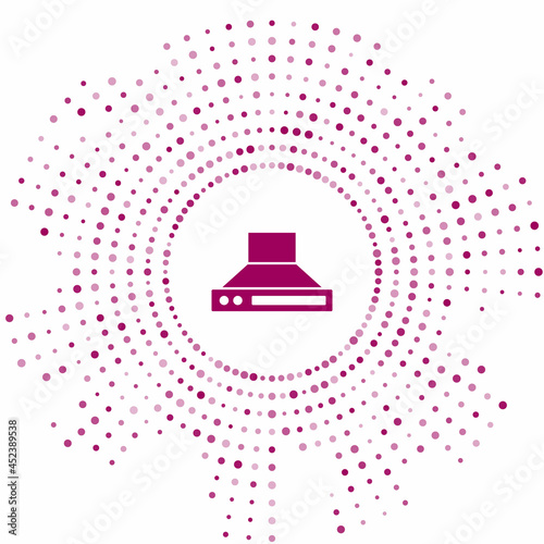 Purple Kitchen extractor fan icon isolated on white background. Cooker hood. Kitchen exhaust. Household appliance. Abstract circle random dots. Vector