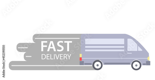 Free Delivery Shopping Truck Van Illustration for Advertisement