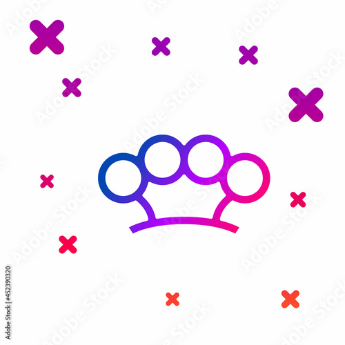 Color Brass knuckles icon isolated on white background. Gradient random dynamic shapes. Vector