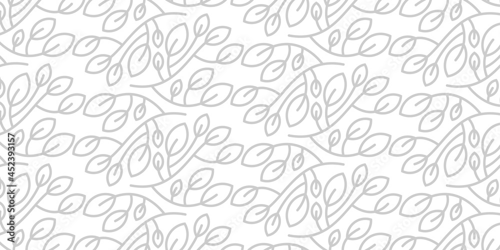white background seamless pattern with leaf texture
