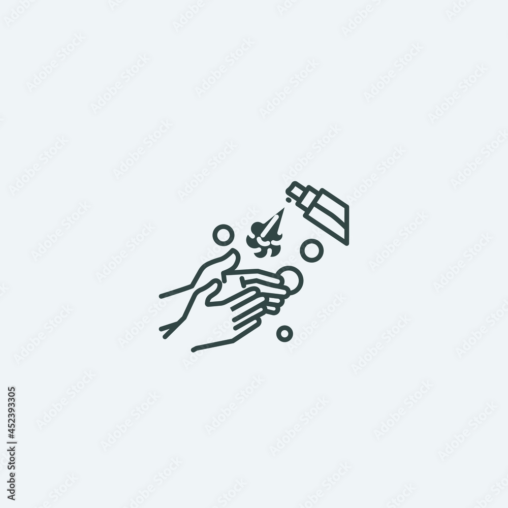 Sanitizing hands vector icon illustration sign for web and design