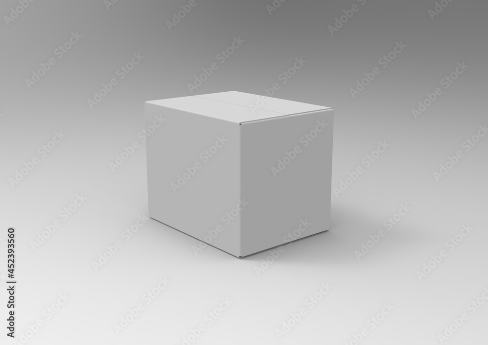 White box on a light background 3d rendering illustration. White box on a light background 3d rendering illustration.
