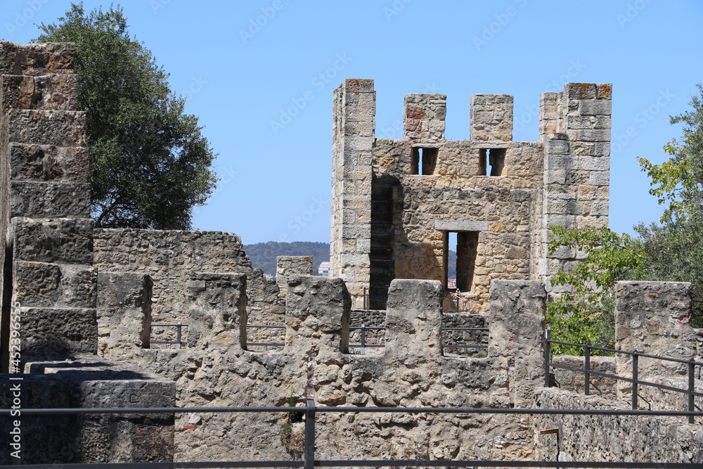 Remparts du château Saint Georges à Lisbonne, Portugal