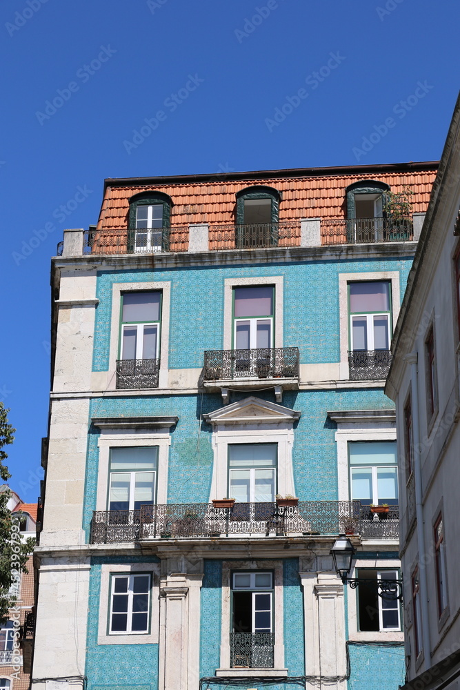 Façade d’immeuble à Lisbonne, Portugal