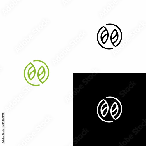 geometric leaf creative unique minimalist logo simple