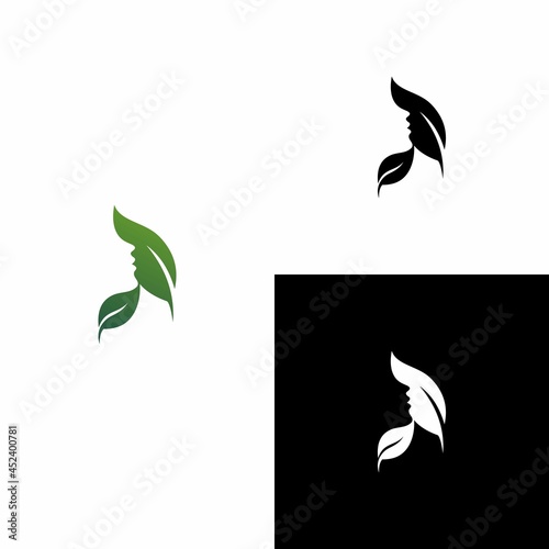 cosmetic beauty salon leaf creative unique simple logo