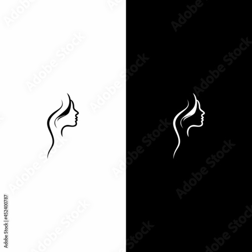 cosmetic beauty salon hair creative unique face  logo