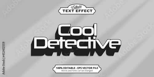 Editable text effect, Cool Detective text