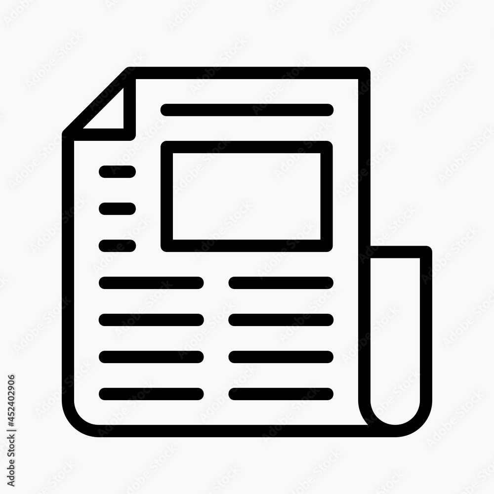 news icon vector. newspaper line illustration. isolated on white background news icon vector. newspaper line illustration. isolated on white background